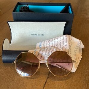 Warby parker pink tint sunglassess!